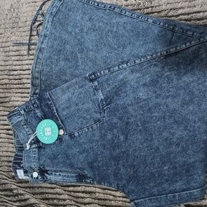 Cinch Hem Wide Leg Jeans